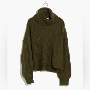Madewell - NWT - Green Somervell Modern Cable Turtleneck Sweater